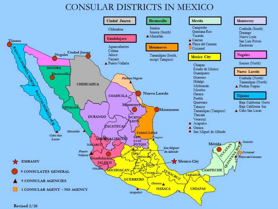 US Consular Agencies in Mexico